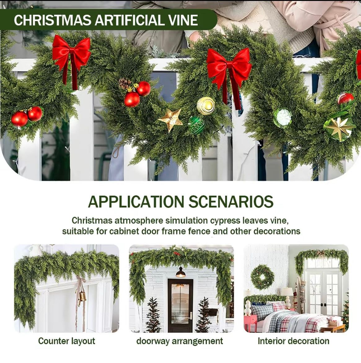 Artificial Cedar Garlands Set