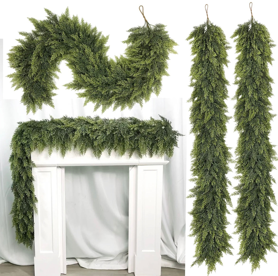 Artificial Cedar Garlands Set